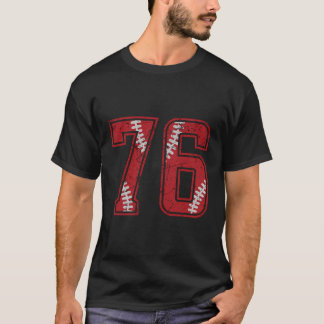 Zahl 76 Beunruhigte Baseball-Jersey-Nummer T-Shirt
