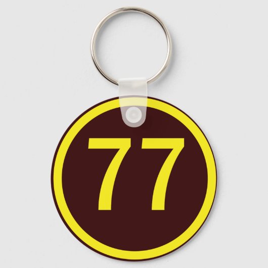 Zahl, 77, in einem Kreis Schlüsselanhänger (Vorderseite)
