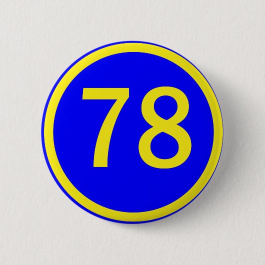 Zahl, 78, in einem Kreis Button (Vorderseite)