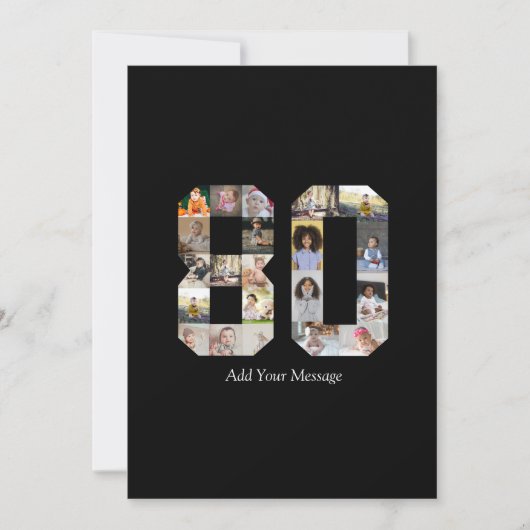 Zahl 80 FotoCollage Ankündigung (Vorderseite)