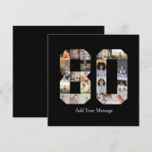 Zahl 80 FotoCollage Dankeskarte (Vorne/Hinten)