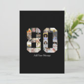 Zahl 80 FotoCollage Dankeskarte (Stehend Vorderseite)