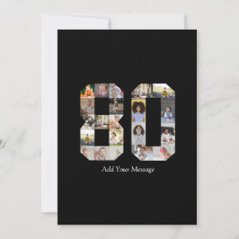 Zahl 80 FotoCollage Dankeskarte