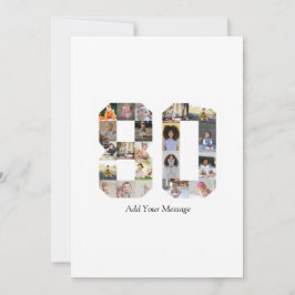 Zahl 80 FotoCollage Dankeskarte