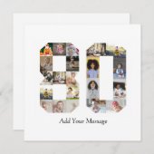 Zahl 80 FotoCollage Feiertagskarte (Vorne/Hinten)