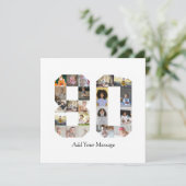 Zahl 80 FotoCollage Feiertagskarte (Stehend Vorderseite)