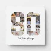 Zahl 80 FotoCollage Fotoplatte (Vorderseite)