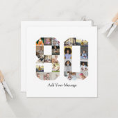 Zahl 80 FotoCollage Karte (Vorderseite/Rückseite Beispiel)