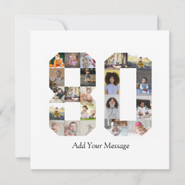 Zahl 80 FotoCollage Karte