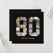 Zahl 80 FotoCollage Karte (Vorderseite/Rückseite Beispiel)