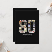 Zahl 80 FotoCollage Karte (Vorderseite/Rückseite Beispiel)