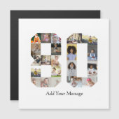 Zahl 80 FotoCollage Magnetkarte (Vorne/Hinten)