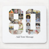 Zahl 80 FotoCollage Mousepad (Vorne)