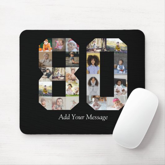 Zahl 80 FotoCollage Mousepad (Mit Mouse)