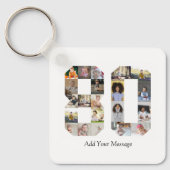 Zahl 80 FotoCollage Schlüsselanhänger (Vorderseite)
