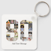 Zahl 80 FotoCollage Schlüsselanhänger (Rückseite)
