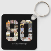 Zahl 80 FotoCollage Schlüsselanhänger (Rückseite)