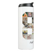 Zahl 80 FotoCollage Thermosbecher (Nach links gedreht)