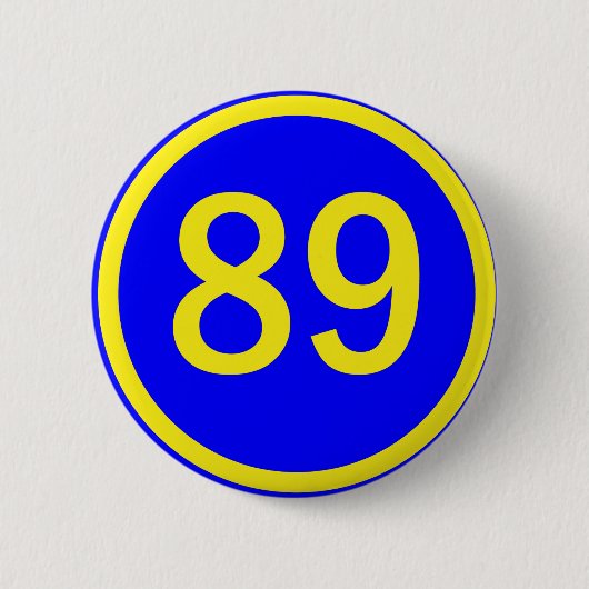 Zahl, 89, in einem Kreis Button (Vorderseite)