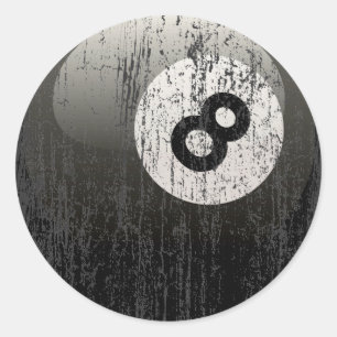 ZAHL 8 MILLIARDEN BALL - ERODIERT UND ALTER RUNDER AUFKLEBER