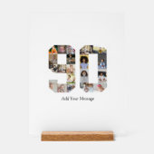 Zahl 90 FotoCollage Acrylschild (Vorderseite)