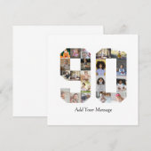 Zahl 90 FotoCollage Dankeskarte (Vorne/Hinten)