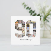 Zahl 90 FotoCollage Feiertagskarte (Stehend Vorderseite)