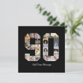 Zahl 90 FotoCollage Feiertagskarte (Stehend Vorderseite)