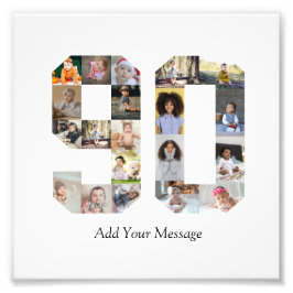 Zahl 90 FotoCollage Fotodruck