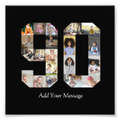 Zahl 90 FotoCollage Fotodruck (Vorne)