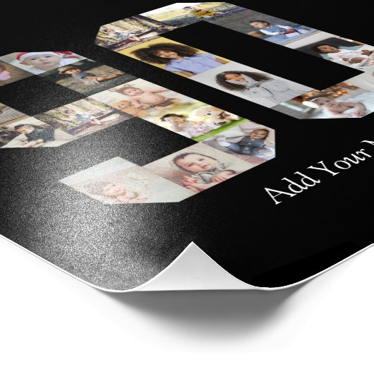 Zahl 90 FotoCollage Fotodruck (Ecke)