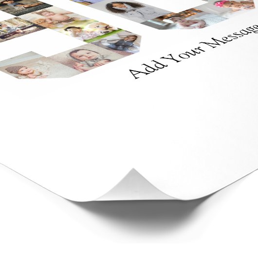 Zahl 90 FotoCollage Fotodruck (Ecke)