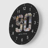 Zahl 90 FotoCollage Große Wanduhr (Winkel)