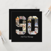 Zahl 90 FotoCollage Karte (Vorderseite/Rückseite Beispiel)