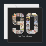 Zahl 90 FotoCollage Karte<br><div class="desc">Bei diesem individuell anpassbaren Produkt werden Fotos so angeordnet, dass sie die Form einer Zahl bilden. Es wird oft für Meilensteine wie Geburtstage, Jahrestage oder Erfolge verwendet, um den Anwendern die Möglichkeit zu geben, unvergessliche Bilder in einem Single zu präsentieren. Die Designs bieten in der Regel Platz für verschiedene Foto-Größen...</div>