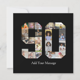 Zahl 90 FotoCollage Karte