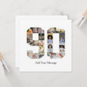 Zahl 90 FotoCollage Karte (Vorderseite/Rückseite Beispiel)