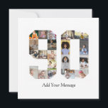 Zahl 90 FotoCollage Karte<br><div class="desc">Bei diesem individuell anpassbaren Produkt werden Fotos so angeordnet, dass sie die Form einer Zahl bilden. Es wird oft für Meilensteine wie Geburtstage, Jahrestage oder Erfolge verwendet, um den Anwendern die Möglichkeit zu geben, unvergessliche Bilder in einem Single zu präsentieren. Die Designs bieten in der Regel Platz für verschiedene Foto-Größen...</div>
