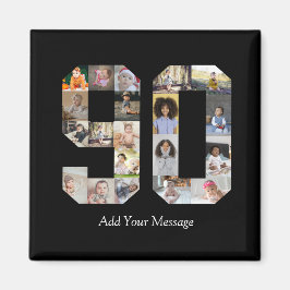 Zahl 90 FotoCollage Magnet