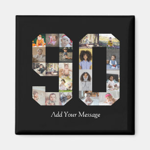 Zahl 90 FotoCollage Magnet