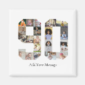 Zahl 90 FotoCollage Magnet (Vorne)