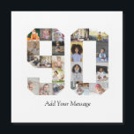 Zahl 90 FotoCollage Magnetkarte<br><div class="desc">Bei diesem individuell anpassbaren Produkt werden Fotos so angeordnet, dass sie die Form einer Zahl bilden. Es wird oft für Meilensteine wie Geburtstage, Jahrestage oder Erfolge verwendet, um den Anwendern die Möglichkeit zu geben, unvergessliche Bilder in einem Single zu präsentieren. Die Designs bieten in der Regel Platz für verschiedene Foto-Größen...</div>