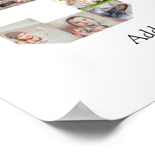 Zahl 90 FotoCollage Poster (Ecke)