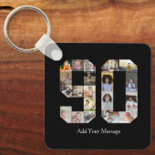 Zahl 90 FotoCollage Schlüsselanhänger (Vorderseite)