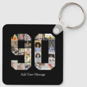 Zahl 90 FotoCollage Schlüsselanhänger (Rückseite)