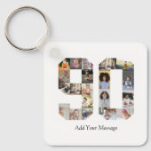 Zahl 90 FotoCollage Schlüsselanhänger (Vorderseite)