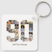 Zahl 90 FotoCollage Schlüsselanhänger (Rückseite)