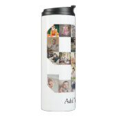 Zahl 90 FotoCollage Thermosbecher (Nach links gedreht)