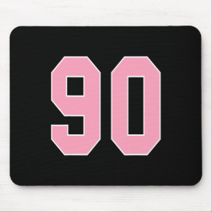 Zahl 90 Pink Footbyll Bysketbyll Brustkrebs A Mousepad