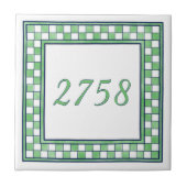 Zahl der grünen und weißen kleinen Häuser Fliese (Vorderseite)